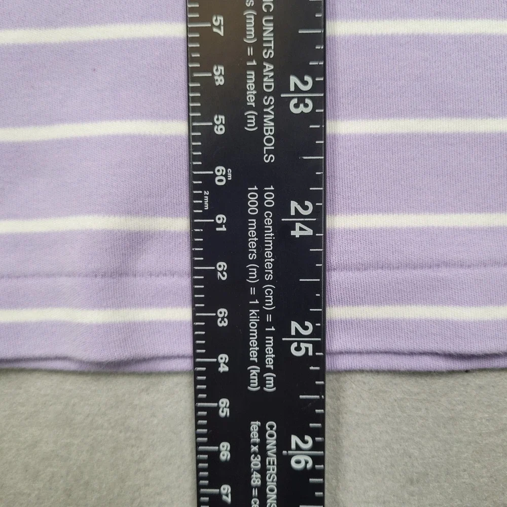 Polo Ralph Lauren Mens Medium Purple White Striped Short Sleeve Classic Fit Polo